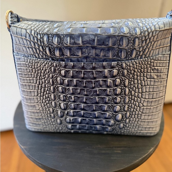 Brahmin Slate Blue Embossed Shoulder Bag